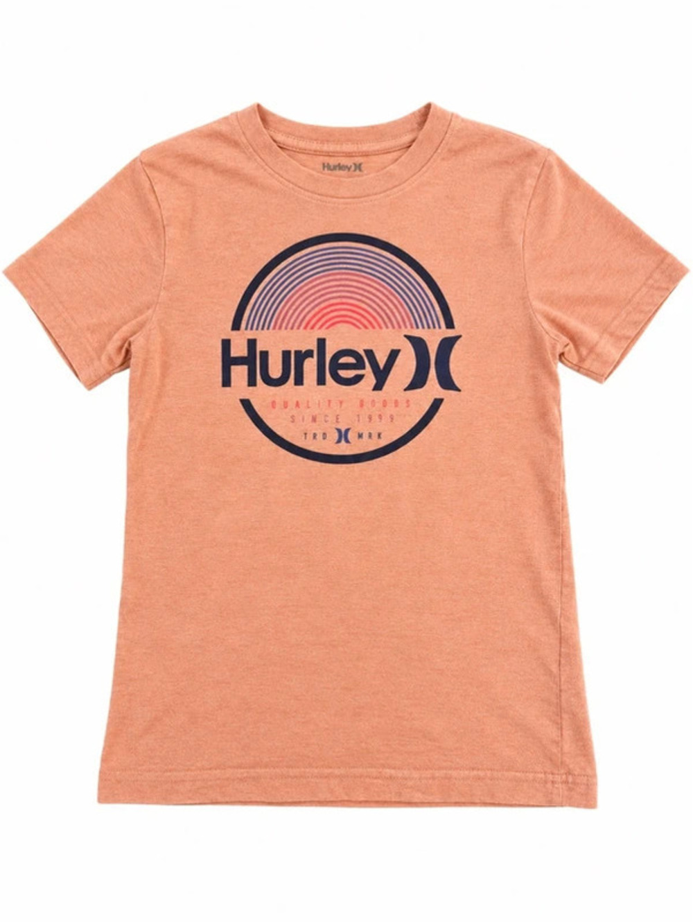 Hurley Kids 7/8 Peach Sunset Circle Logo Short Sleeve Graphic T-Shirt